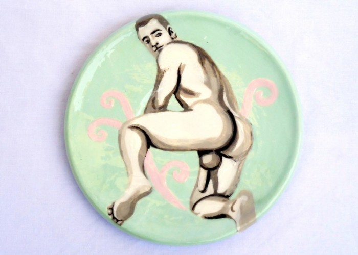 man kneeling posing